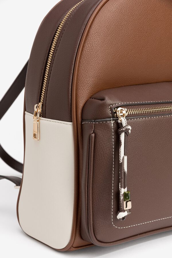 Vilanova Multicoloured faux leather backpack Brown