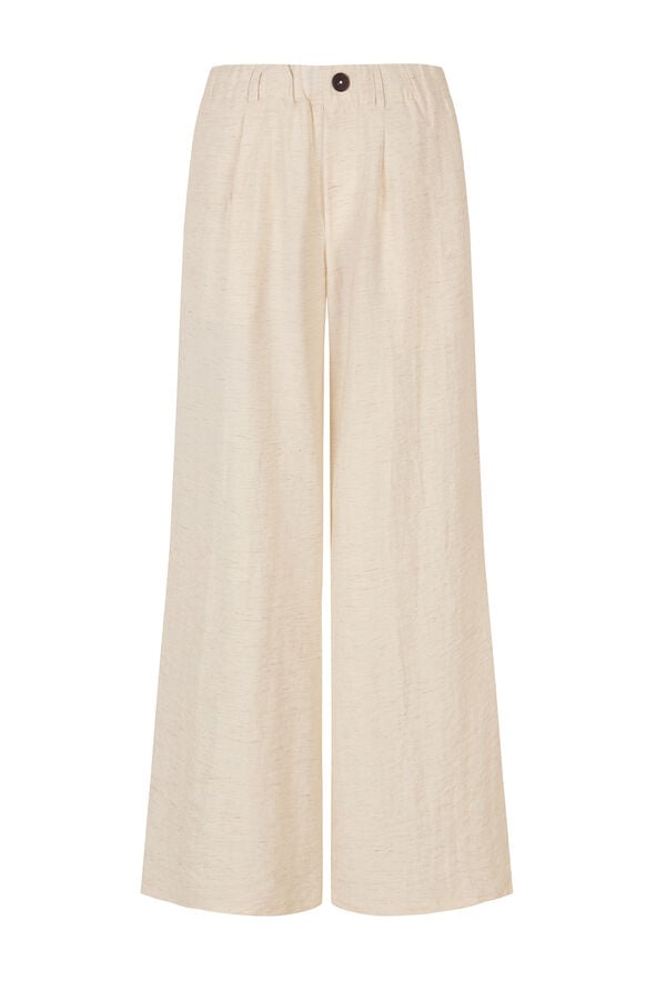Cortefiel Fluid wide trousers Ivory