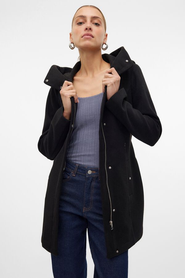 Vero Moda Sobretudo de fazenda Preto