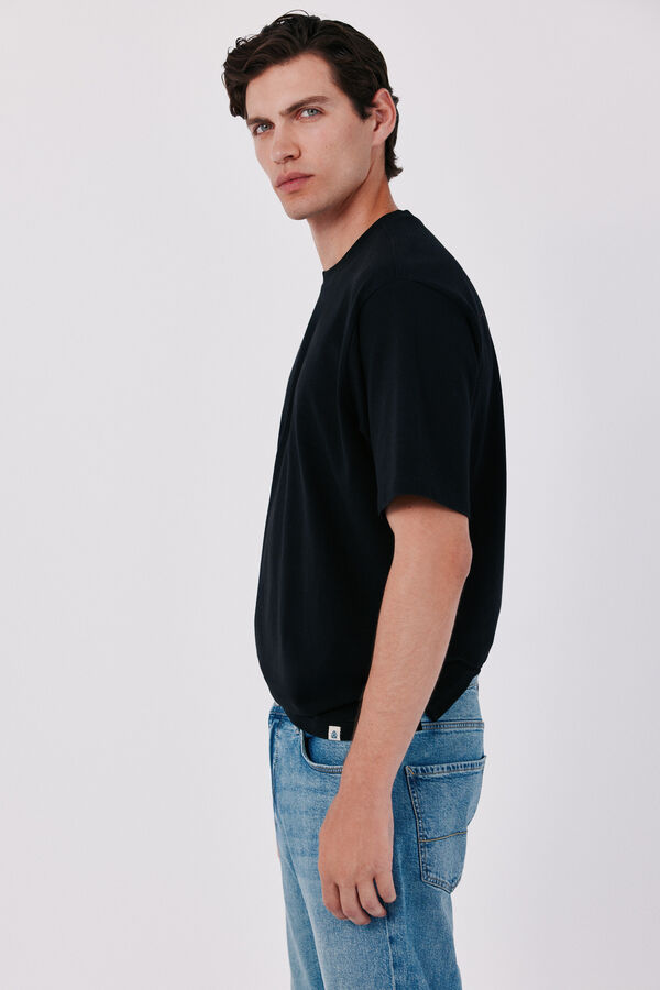 Cortefiel Plain T-shirt Black