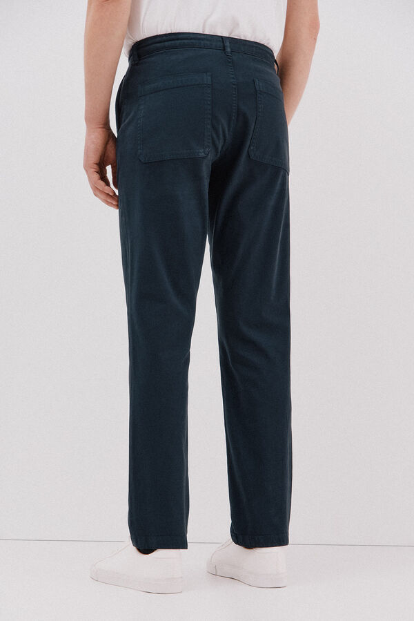 Cortefiel Washed chinos pants Navy