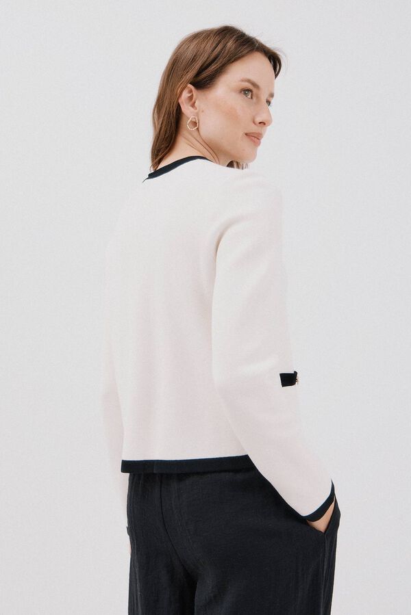 Cortefiel Essential knit cardigan Ivory