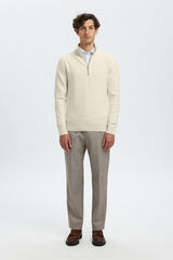 Selected Camisola estruturada 100% algodão orgânico com meia fecho-éclair . Branco