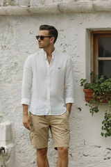 Privata Bermuda em algod&atilde;o Tostado