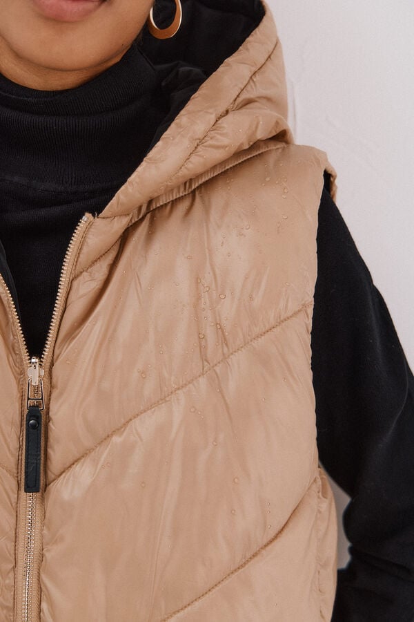 Cortefiel Long reversible gilet Beige