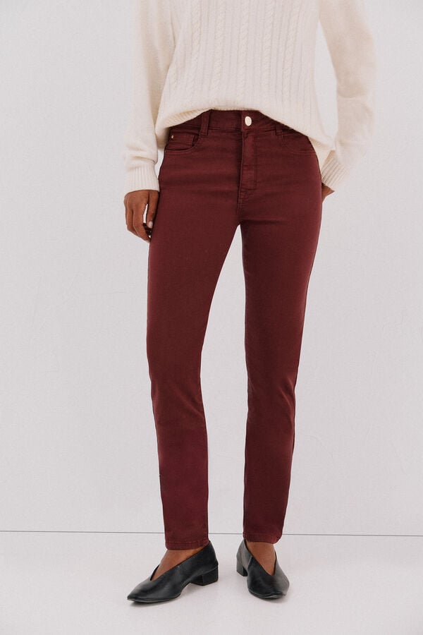 Cortefiel Pantalones sensational color Granate