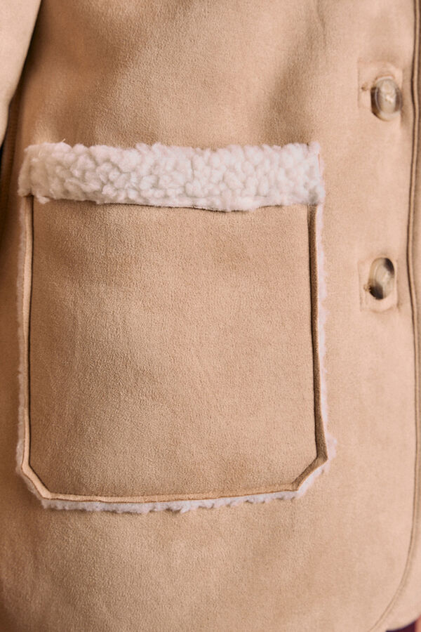 Polín Et Moi Sobretudo de borrego Mariale Ecru