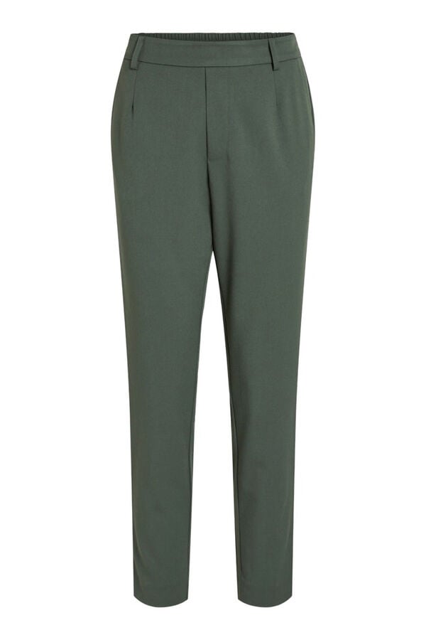 Vila Cal&ccedil;a de vestir capri em viscose Verde