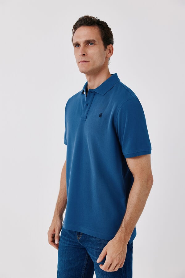 Cortefiel Polo b&aacute;sico piqu&eacute; Azul