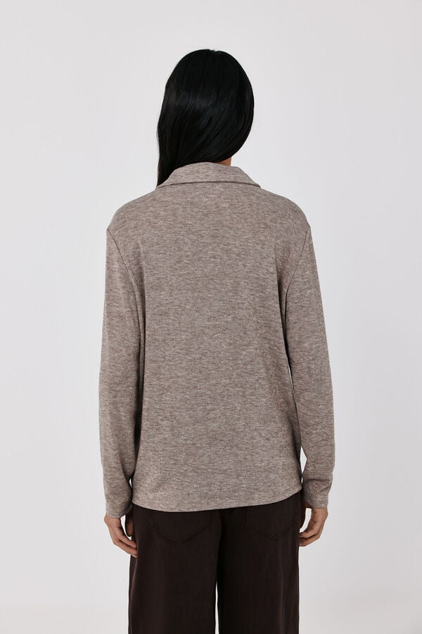 Cortefiel Stretch shirt with pockets Beige