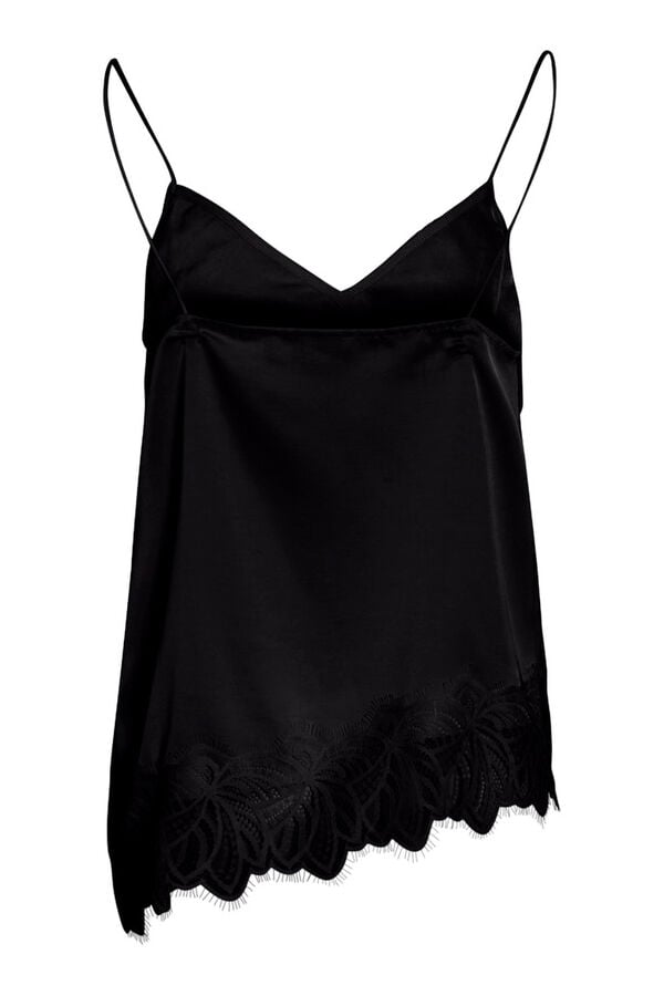 Vila Lingerie satin-finish lace top Black