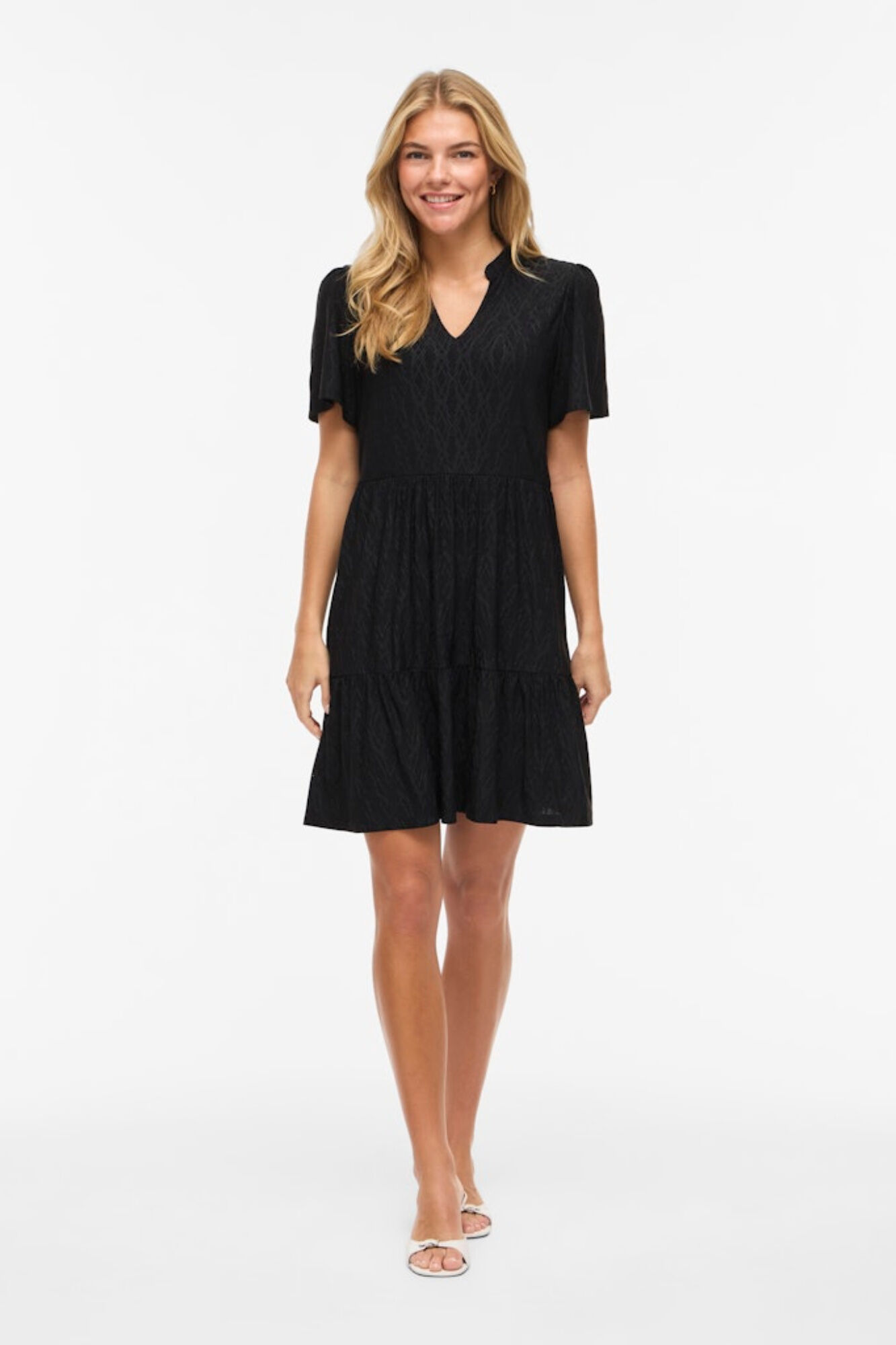 Vila Short dress with openwork details
