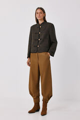 Cortefiel Women's serge jogger trousers Brown