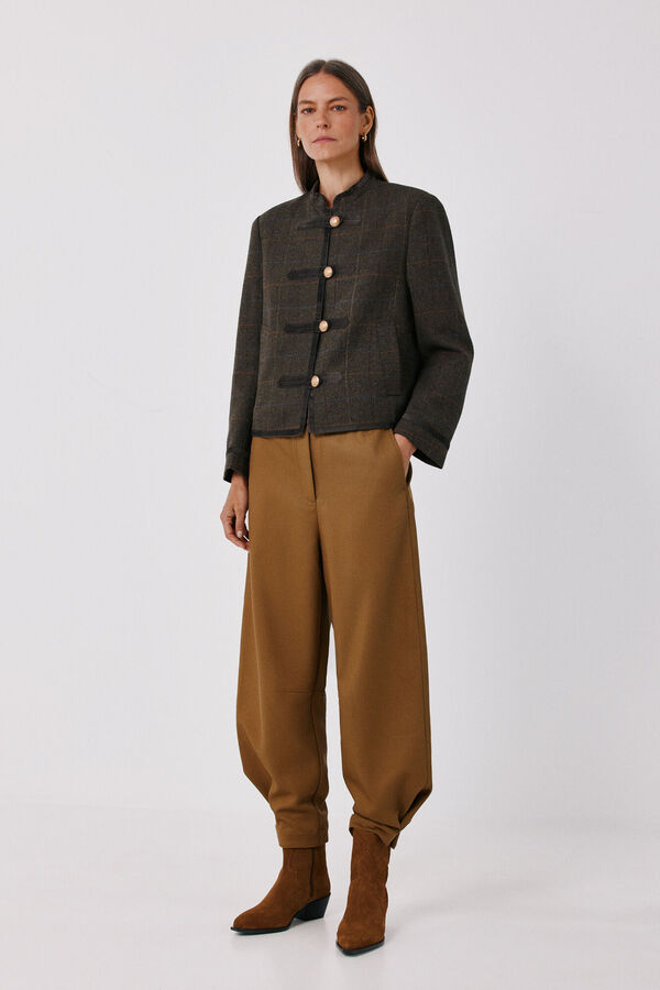 Cortefiel Women's serge jogger trousers Brown