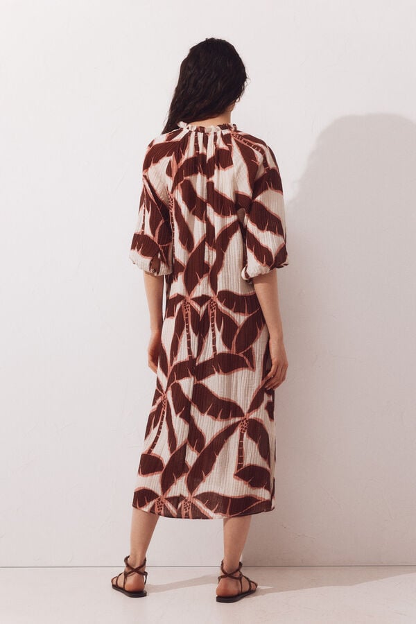 Cortefiel Caftan estampado amplio Estampado rojo