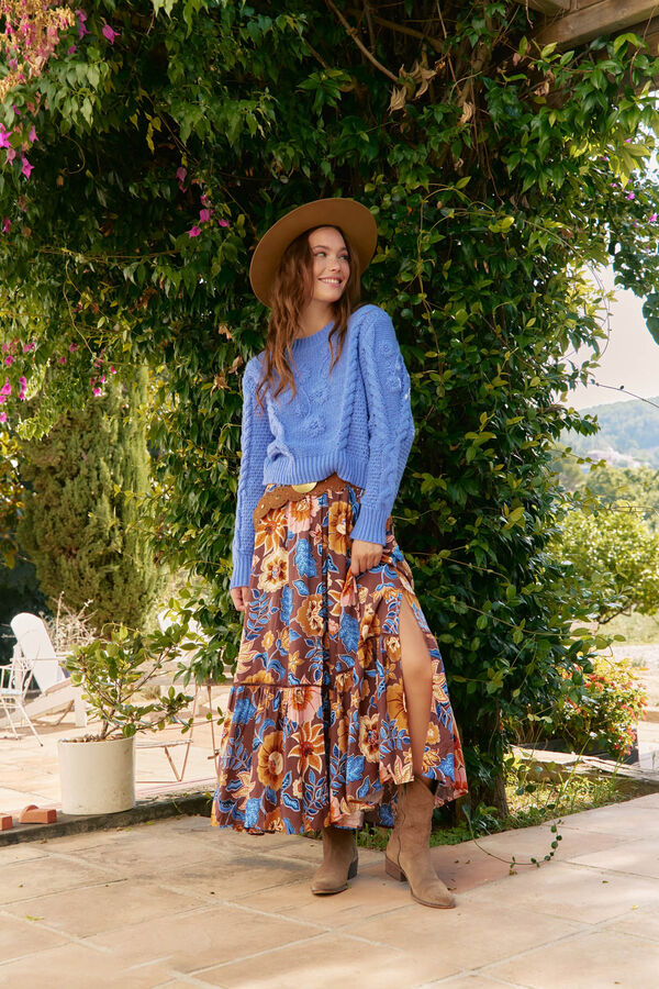 Jaase Saia Daphne com estampado de terra Multicolorido