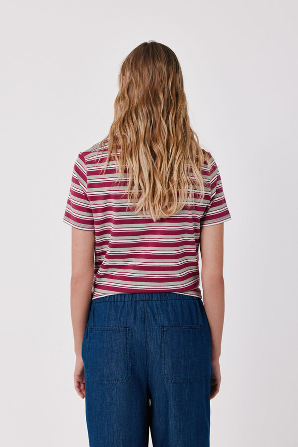 Cortefiel Gold button basic T-shirt Multicolour