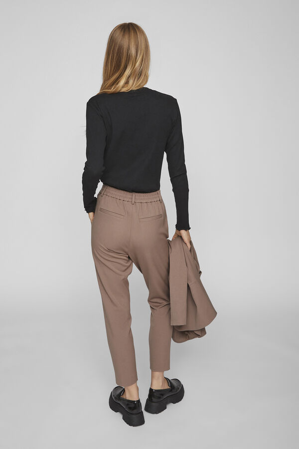 Cortefiel Trousers with elasticated waist Brown