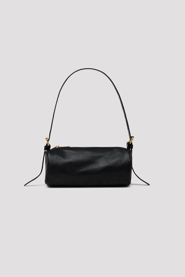 Cortefiel Chain mini barrel bag Black