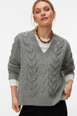 Vero Moda Camisola de oitos com decote em bico Cinzento