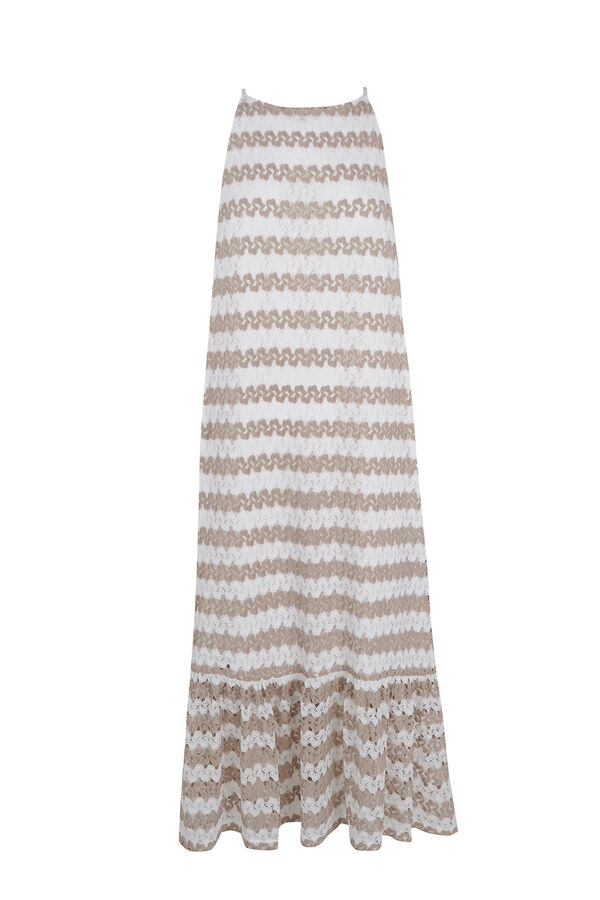 Cortefiel Structured halterneck dress Beige