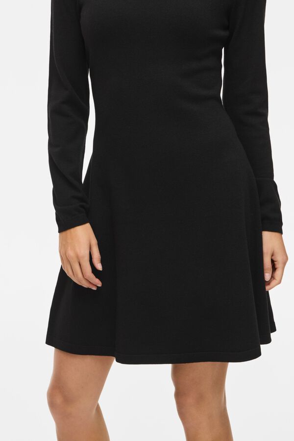 Vila Vestido evas&eacute; de manga comprida Preto