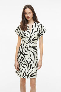 Vila Vestido curto com gola mao e viscose