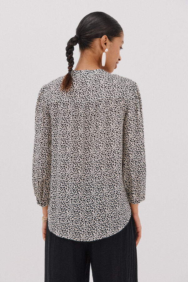 Cortefiel Front yoke blouse Printed white