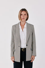 Cortefiel Checked fabric women's blazer Printed blue