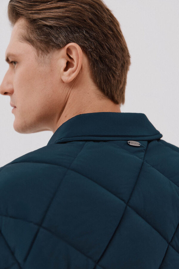 Cortefiel Quilted overshirt Navy