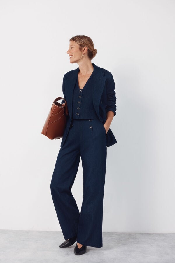 Cortefiel Pantal&oacute;n denim sastre Azul