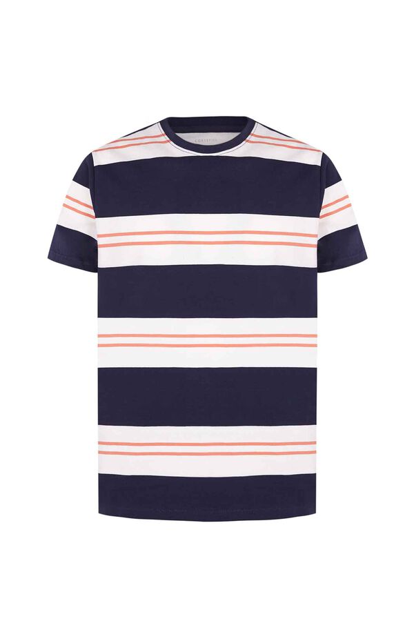 Cortefiel Striped T-shirt Navy