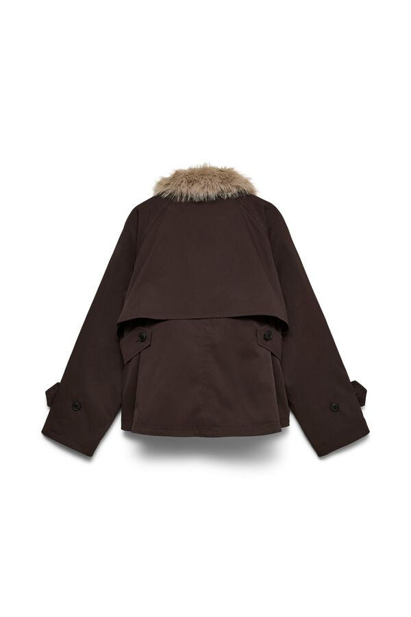 Vero Moda Casaco curto gola alta Castanho