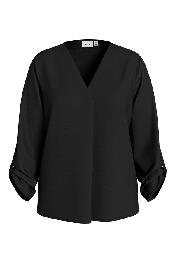Vila 3/4 sleeve blouse Black