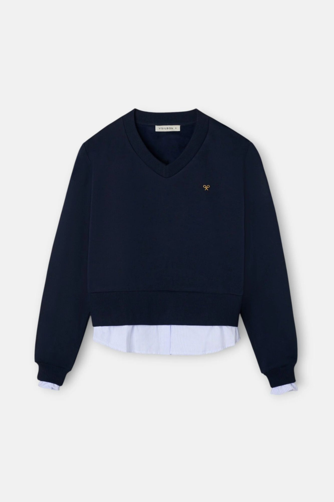 Silbon Sweatshirt de mulher com bainha camiseira