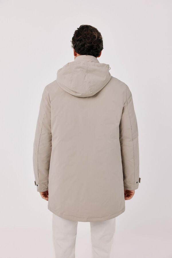 Cortefiel Waterproof trench with removable lining Beige