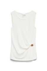 Vero Moda Top sem mangas com detalhe dourado Branco
