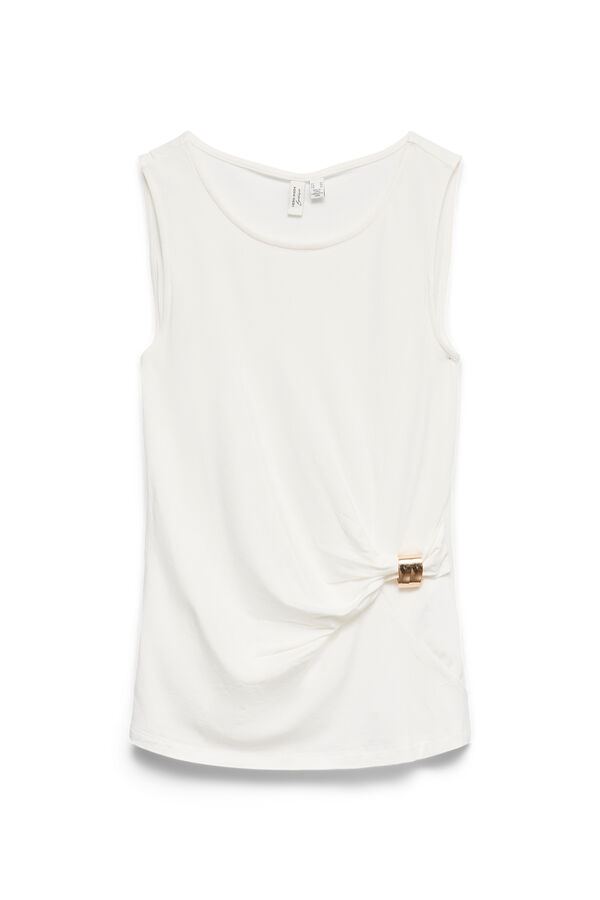 Vero Moda Top sem mangas com detalhe dourado Branco