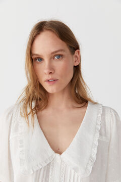 Cortefiel Blouse with Peter Pan collar White