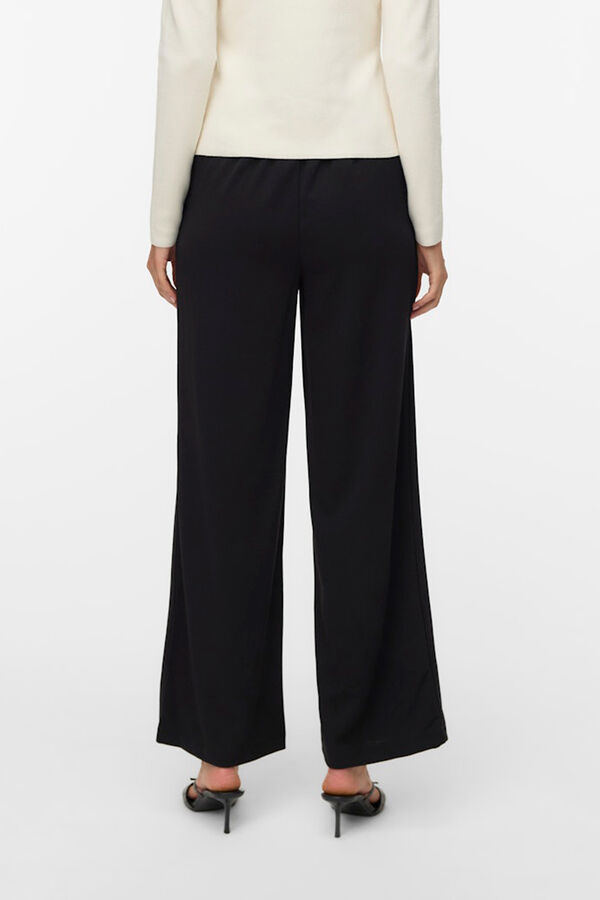 Vero Moda Cal&ccedil;as compridas com bot&otilde;es Preto