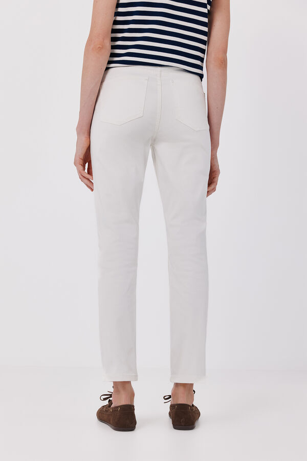 Cortefiel Coloured cropped skinny jeans White