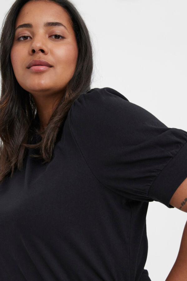 Vero Moda Curve Camiseta manga abullonada talla grande Negro
