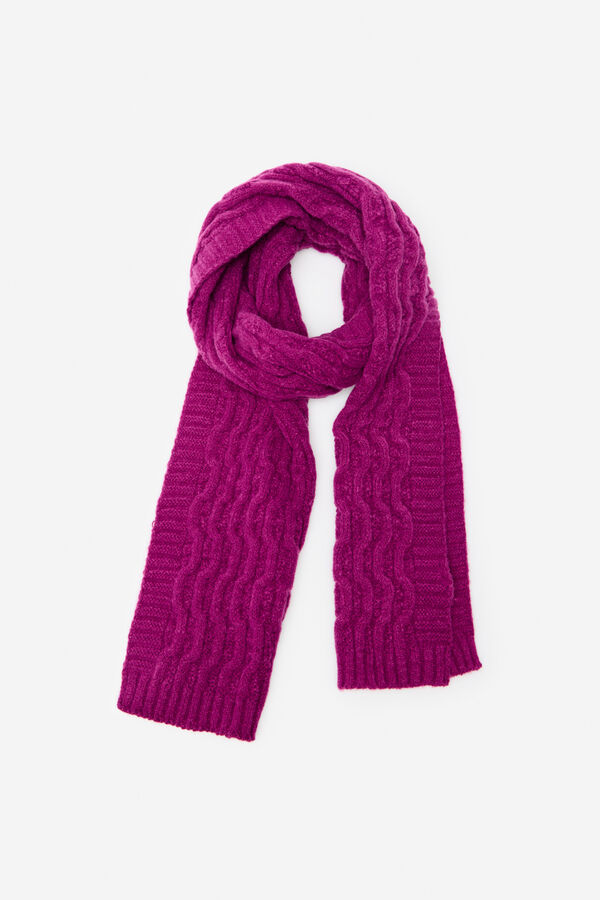 Cortefiel Geometric jersey-knit scarf Fuchsia