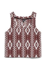 Vero Moda Top cropped em linho Castanho