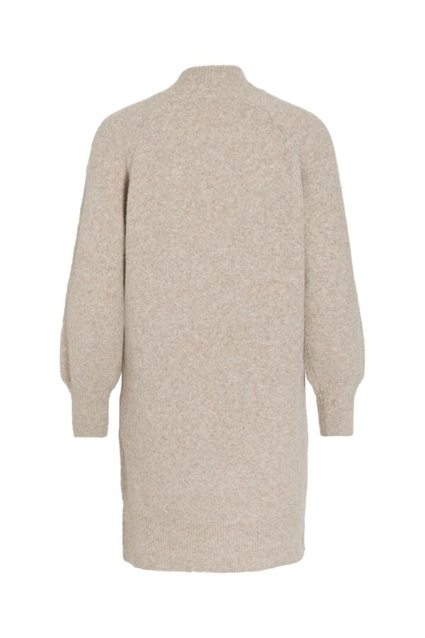 Vila Vestido de malha gola alta Tostado