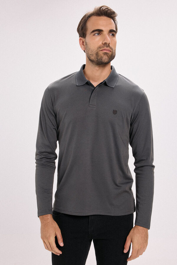 Jack & Jones Camisa polo clássica de manga comprida Cinzento