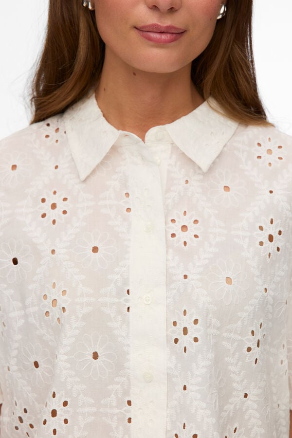 Vero Moda Camisa cropped com bordados Branco