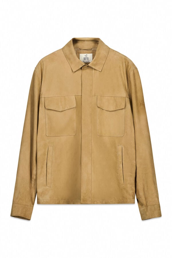 OOTO Sobrecamisa em camur&ccedil;a Tostado