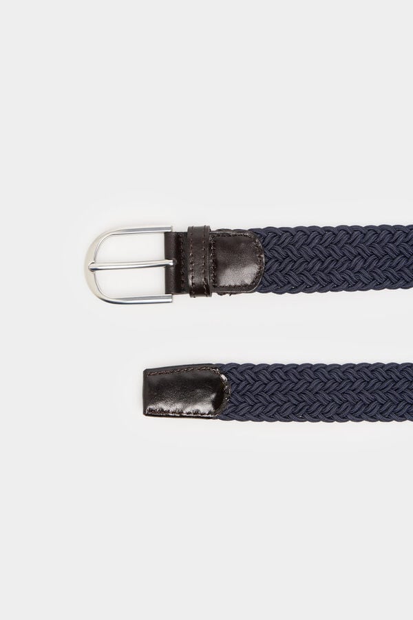 Cortefiel Cinturón trenzado elastico Azul marino