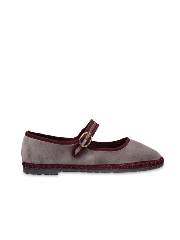 Flabelus Mery Jane de terciopelo Gris